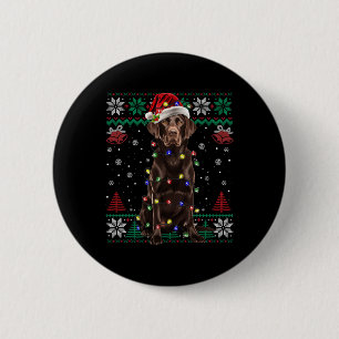 Schokolade Labrador Weihnachtsmann Ugly Sweater Do Button