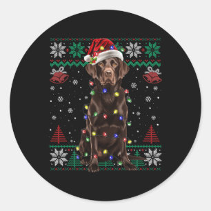 Schokolade Labrador Weihnachtsmann Ugly Sweater Do Runder Aufkleber
