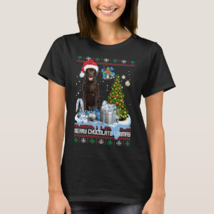 Schokolade Labrador Weihnachtsmannmütze Ugly Chris T-Shirt