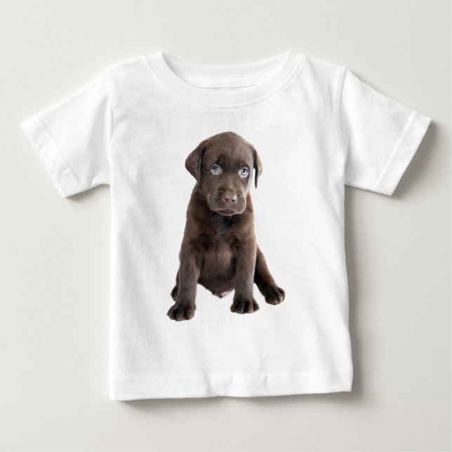 Schokolade Labrador Welpe Baby T-shirt (Vorderseite)