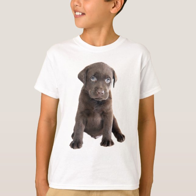 Schokolade Labrador Welpe T-Shirt (Vorderseite)