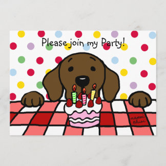 Schokolade Labrador zum Geburtstag Einladung