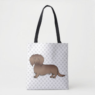 Schokolade, lange Haare Dackel, Karikatur, Hunde u Tasche
