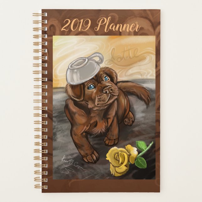 Schokolade Latte Labrador Planer (Vorderseite)