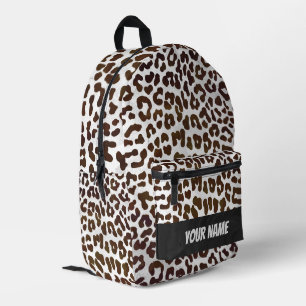 Schokolade Leopard Muster Monogramm Bedruckter Rucksack