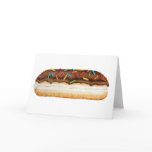 Schokolade Long John Donut mit Sprinklerkarte