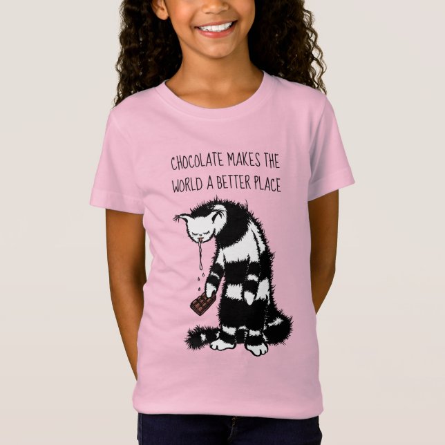 Schokolade macht die Welt zu einem besseren Mädche T-Shirt (Vorderseite)