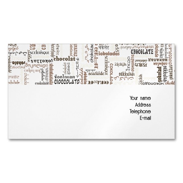 Schokolade Magnetische Visitenkarte (Vorderseite)