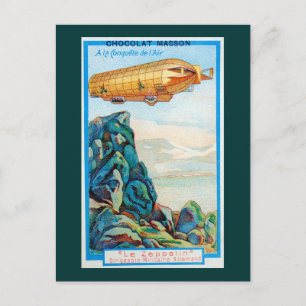 Schokolade Masson Werbung mit Zeppelin Luftschiff Postkarte