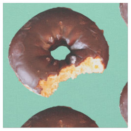 Schokolade, Mattiert-Gelbkuchen Donut auf Minzgrün Stoff
