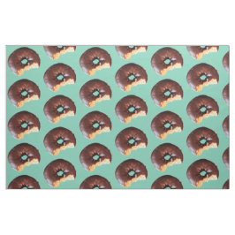 Schokolade, Mattiert-Gelbkuchen Donut auf Minzgrün Stoff