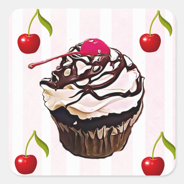 Schokolade Mattierte Aufkleber für Cupcake und Kir (Vorderseite)