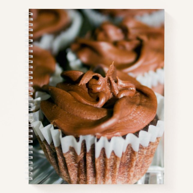 Schokolade Mattierte Cupcakes Lebensmittelfotograf Notizbuch (Vorderseite)