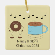 Schokolade Mattierte Donut & Kaffee Tasse Tanzen: