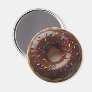 Schokolade Mattierte Donuts mit Sprinklen Magnet