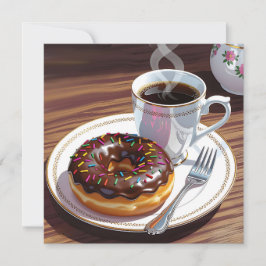 Schokolade, Mattierter Donut und Kaffee