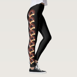 Schokolade Mattierter Gelbkuchen Donut mit Biss Ou Leggings