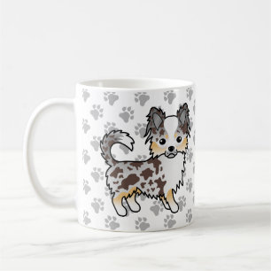 Schokolade, Merle Long Coat Chihuahua Dog & Paws Kaffeetasse