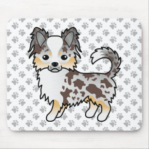 Schokolade, Merle Long Coat Chihuahua Dog & Paws Mousepad