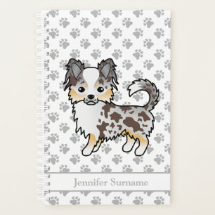 Schokolade, Merle Long Coat Chihuahua Dog & Text Planer