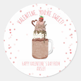 Schokolade Milkshake Klassenzimmer Valentine Foto Runder Aufkleber