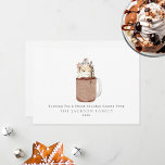 Schokolade Milkshake Snowman Sweet Feiertagskarte<br><div class="desc">Illustration eines Milchshakes aus Schokoladenmauerwerk mit Schlagsahne,  heißem Glanz,  Karamelll,  Schokoladenstückchen,  Sprinklen,  schneeflockenförmigen Weihnachtsgebäck und Schneemobil. Personalisieren Sie Name und Jahr.</div>