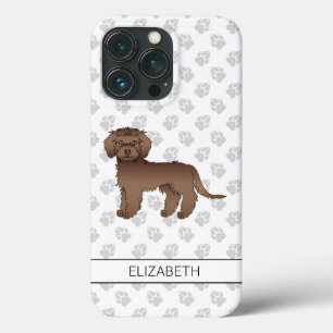 Schokolade Mini Goldendoodle Cartoon Dog & Name Case-Mate iPhone Hülle