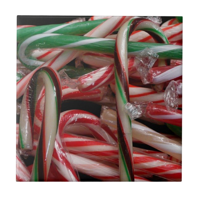 Schokolade Minze Candy Canes Holiday Festival Fliese (Vorderseite)
