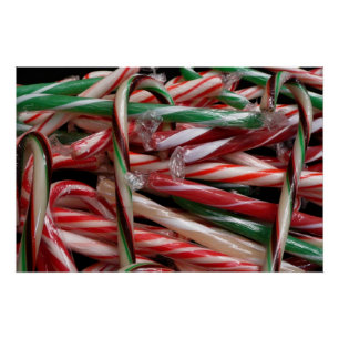 Schokolade Minze Candy Canes Holiday Festival Poster