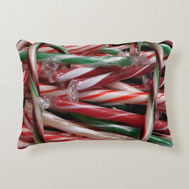 Schokolade Minze Candy Canes Holiday Festival Zierkissen (Vorderseite)