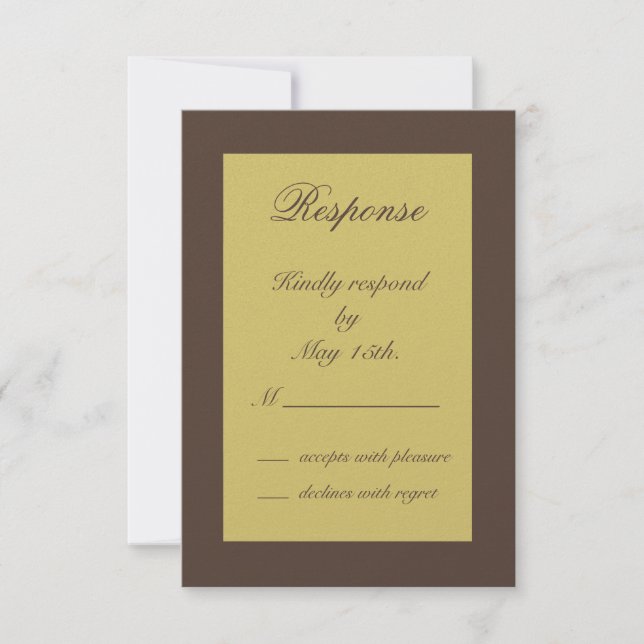 Schokolade mit Golden Ribbons UAWG RSVP Karte (Vorderseite)