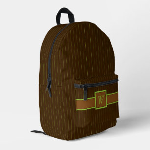 Schokolade mit Limonen Pinstreifen Bedruckter Rucksack