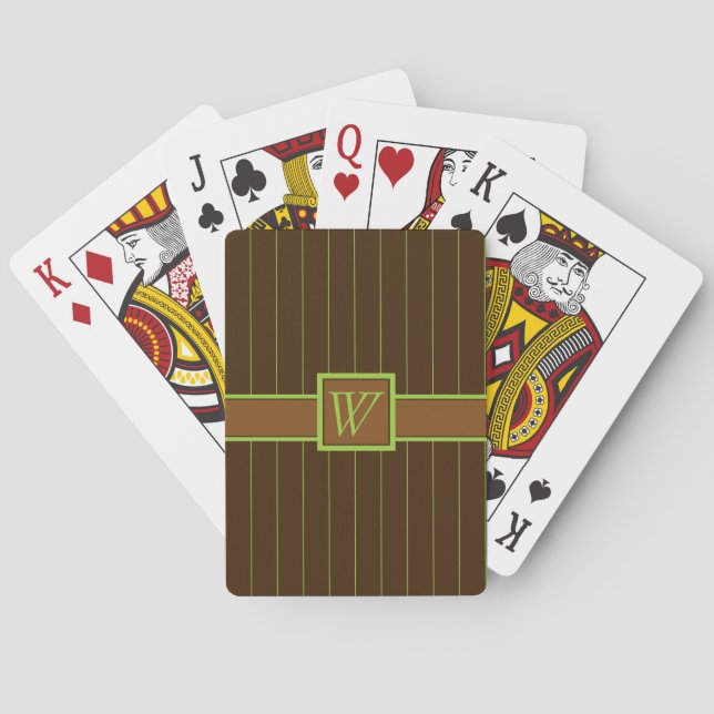 Schokolade mit Limonen Pinstripes Playing Cards Spielkarten (Rückseite)
