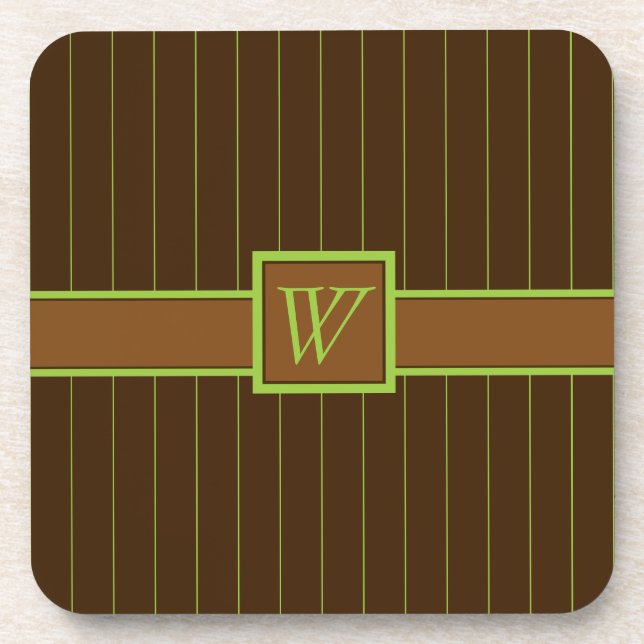 Schokolade mit Limonen Pinstripes Square Untersetz Untersetzer (Vorderseite)