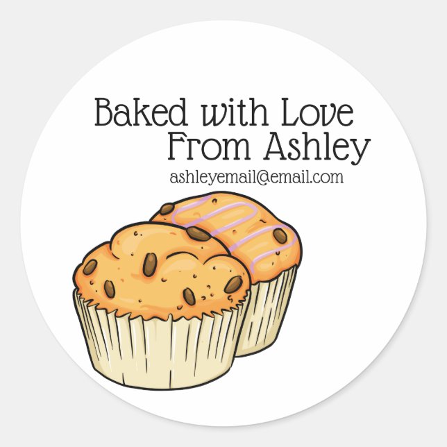 Schokolade Muffin Designer Runder Aufkleber (Vorderseite)