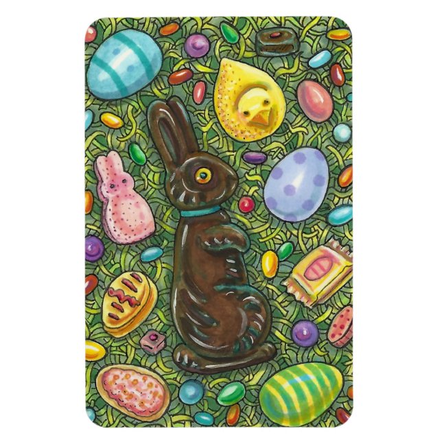 SCHOKOLADE OSTBUNNY, CHICK, EIER, GELLY BEANS MAGNET (Vertikal)