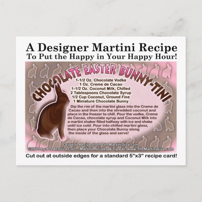 Schokolade Osterhase - Tini Martini Rezept Karte (Vorderseite)