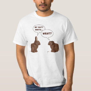Schokolade Ostern Bunny Rabbits Hintern Hurra T-Shirt