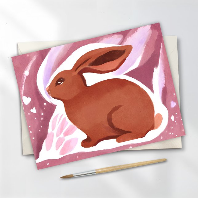 Schokolade Ostersonne | Niedlich Pastell Watercolo Feiertagspostkarte (Von Creator hochgeladen)