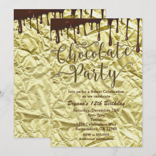 Schokolade Party Gold Imitats Foil Wrapper Einladu Einladung