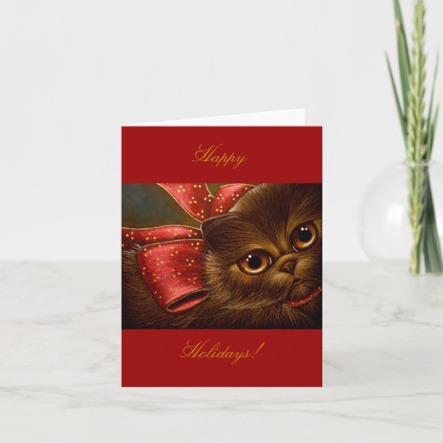 SCHOKOLADE PERSIAN CAT - FERIENKARTE FEIERTAGSKARTE (Vorderseite)