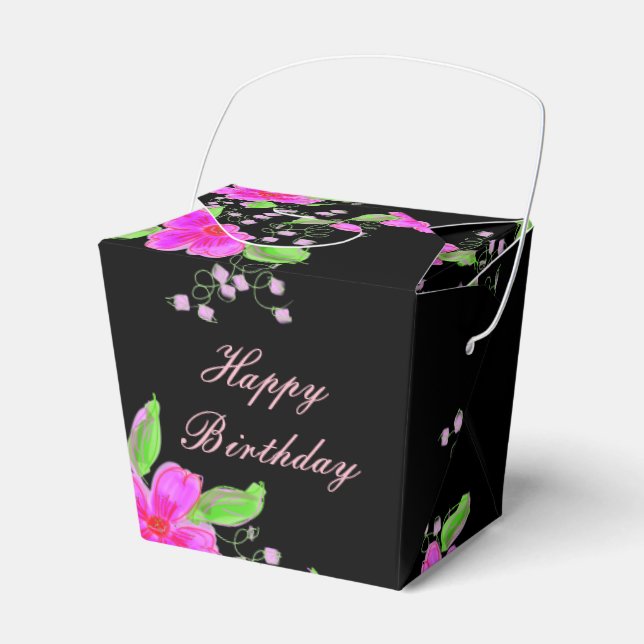 Schokolade Pink Flower Black Gevor Box Geschenkschachtel (Vorderseite)