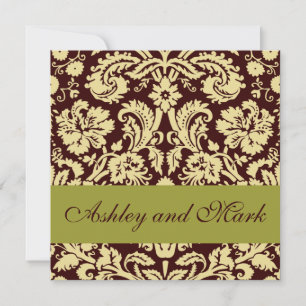 Schokolade Pistachio Damask Einladung Hochzeit