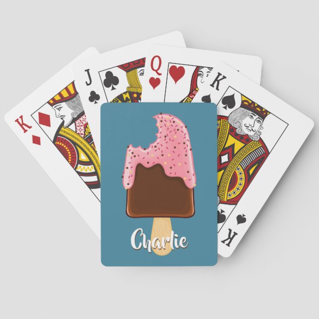 Schokolade Popsicle individuelle Name spielen Kart Spielkarten (Rückseite)