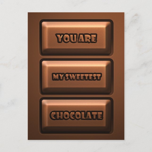 Schokolade Postkarte (Vorderseite)