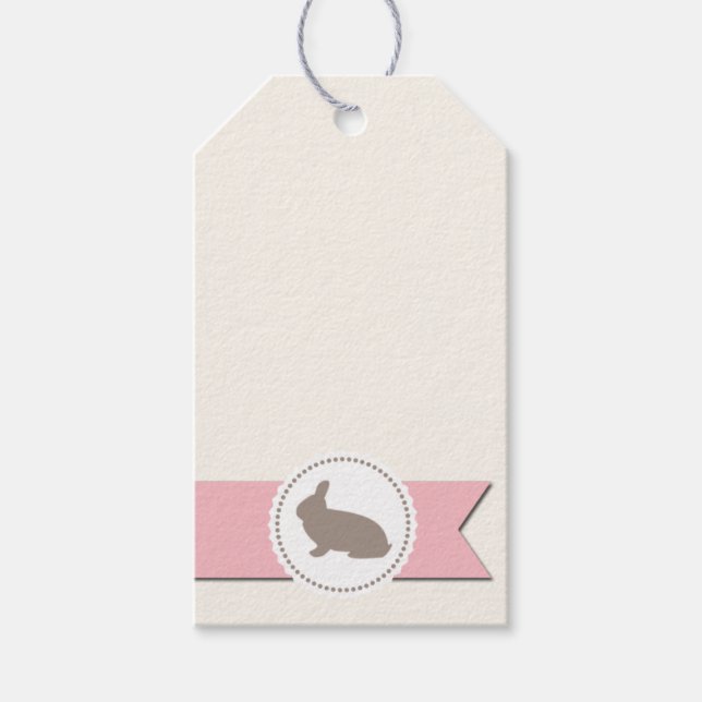 Schokolade Rabbit Pink Ribbon Geschenkanhänger (Vorderseite)