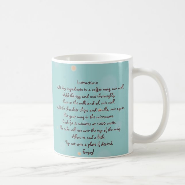 Schokolade "Schalen-Kuchen" in einem Tassen-Rezept Kaffeetasse (Rechts)