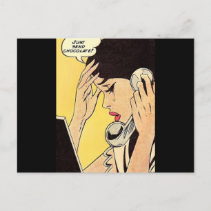 Schokolade schicken Vintage Comic-Kunst Postkarte