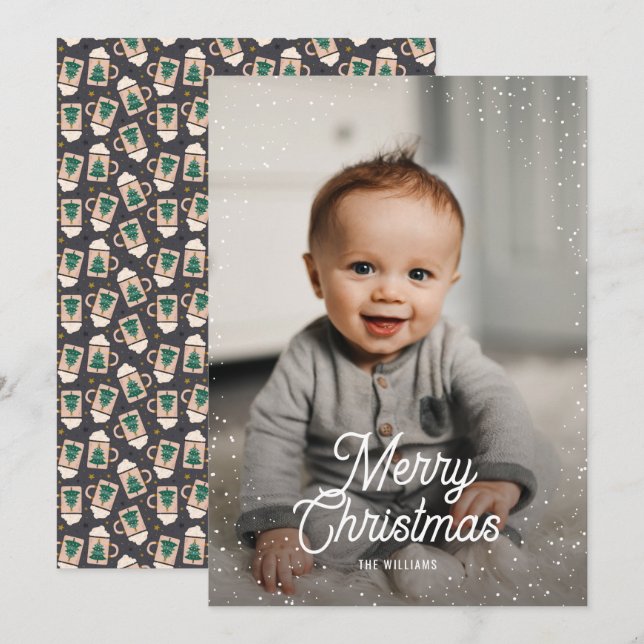 Schokolade Schnee Foto Weihnachten (Vorne/Hinten)