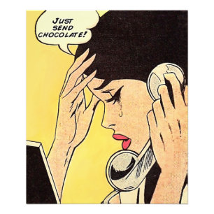 Schokolade Senden Vintage Comic-Kunst Fotodruck